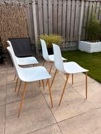 4 NIEUWE witte kuip eetkamer stoelen -, Ophalen, Zo goed als nieuw, Wit