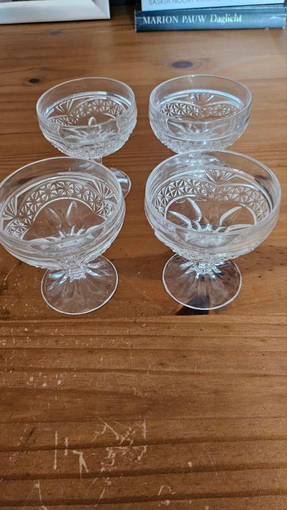 Kristallen Advocaatglaasjes - Set van 4, Antiek en Kunst, Antiek | Glas en Kristal, Ophalen of Verzenden