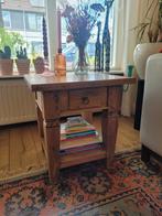 Twee teakhouten tafeltjes, Ophalen, 50 tot 100 cm, Zo goed als nieuw, 25 tot 50 cm