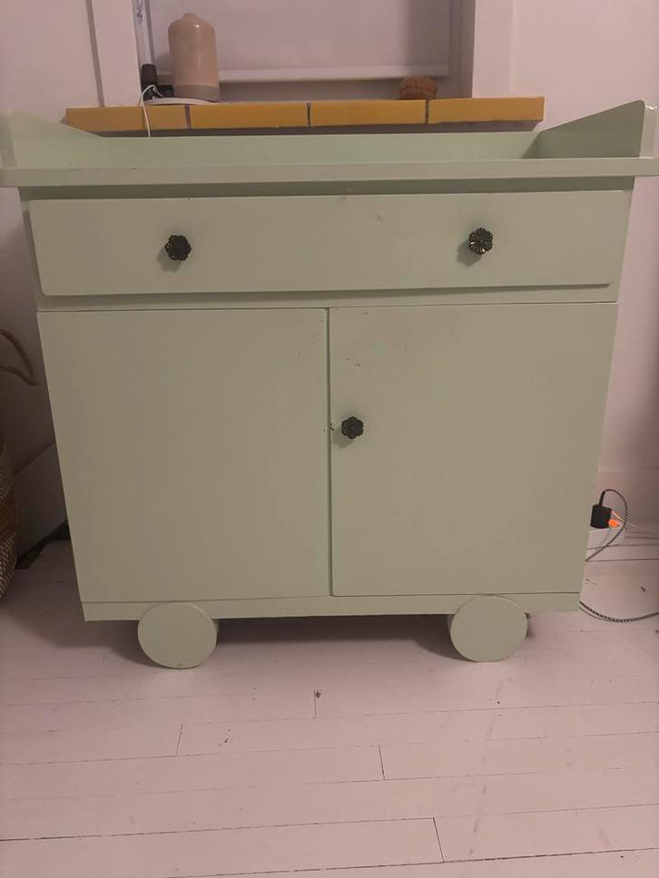 Vintage Commode - Mintgroen - 83x44x81cm, Huis en Inrichting, Kasten | Dressoirs, Gebruikt, 50 tot 100 cm, 25 tot 50 cm, Met lade(s)