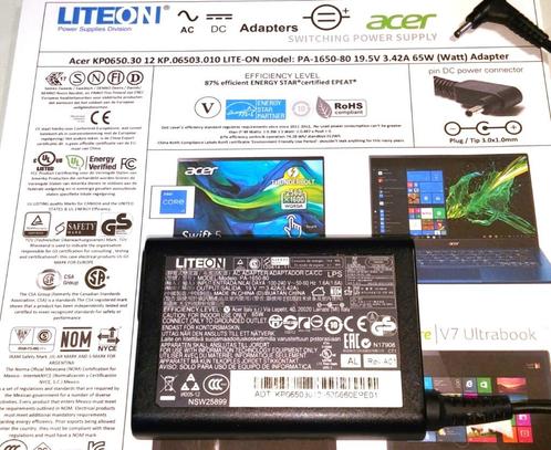 Acer LITE-ON PA-1650-80 19V 3.45A 65W Adapter 3x1mm Oplader, Computers en Software, Laptop-opladers, Zo goed als nieuw, Ophalen of Verzenden