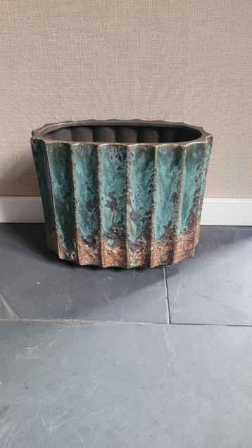 Turquoise Bloempot Aardewerk - Zo Goed Als Nieuw beschikbaar voor biedingen