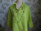 Mooie blouse linnen met ketting, Kleding | Dames, Grote Maten, Ophalen of Verzenden, Zo goed als nieuw, Overige kleuren, Blouse of Tuniek