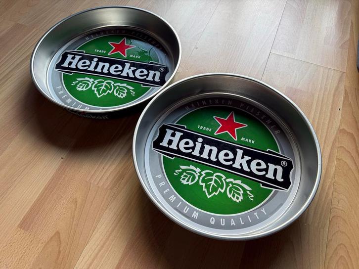 Heineken Dienblad - Leuk voor de verzamelaar!, Huis en Inrichting, Woonaccessoires | Dienbladen, Gebruikt, Metaal, Rond, Ophalen