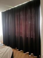 Zwarte Kwantum Gordijnen met Dubbele Plooi 250x175, Ophalen, 200 cm of meer, Zwart, 150 tot 200 cm