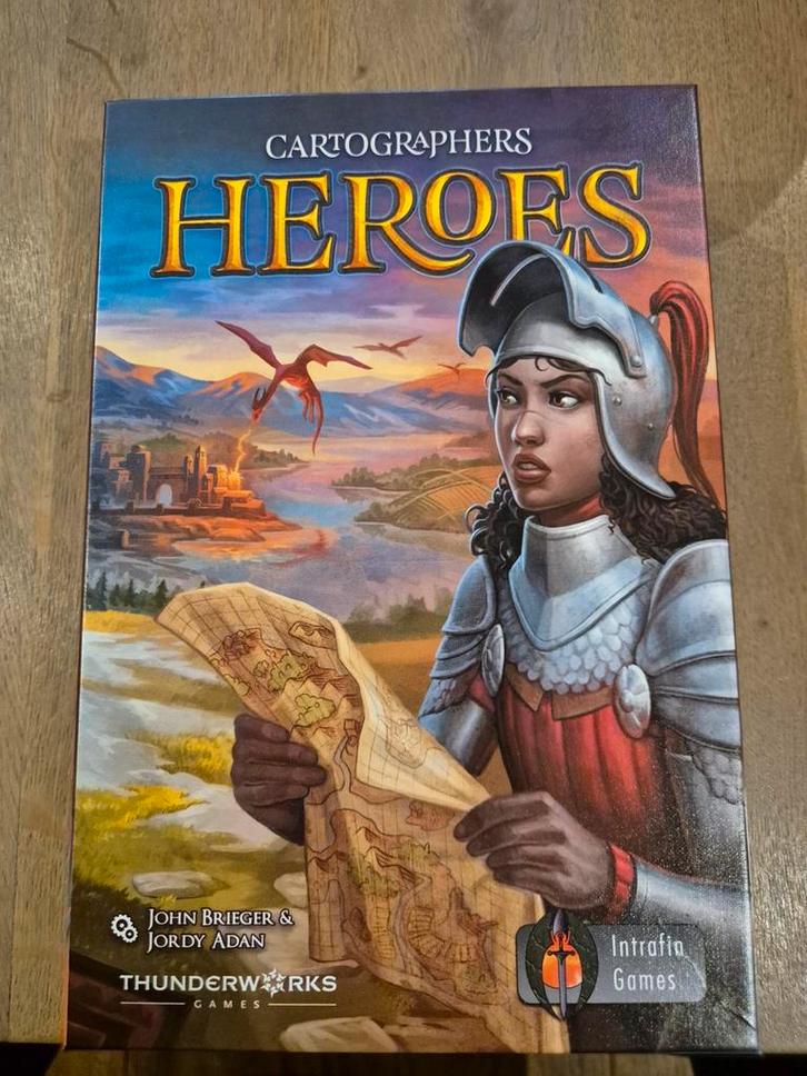 Cartographers Heroes Bordspel, Hobby en Vrije tijd, Gezelschapsspellen | Bordspellen, Zo goed als nieuw, Een of twee spelers, Drie of vier spelers