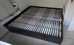 Bedframe 160x200 met opberglades + lattenbodems, Ophalen, Gebruikt, Zwart, Tweepersoons