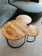Salontafel set van 3 - Kick Collection - Mango Hout, Ophalen, Minder dan 45 cm, Gebruikt, Rond