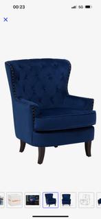 Velvet stoel koningsblauw, Huis en Inrichting, Fauteuils, Ophalen, Zo goed als nieuw, 50 tot 75 cm