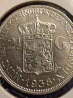 Topkwaliteit grof haar 1938, Verzenden, Zilver, Koningin Wilhelmina, Losse munt