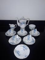 Engels Staffordshire theeservies met blauwe bloemen, Antiek en Kunst, Antiek | Servies los, Verzenden