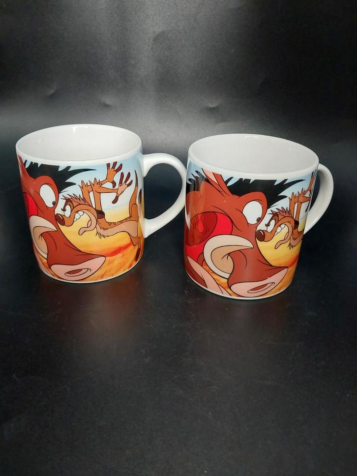 2 Disney Lion King Mokken, Verzamelen, Disney, Gebruikt, Leeuwenkoning of Jungle Boek, Ophalen of Verzenden