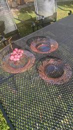 Roze glazen borden (11 stuks), Ophalen of Verzenden