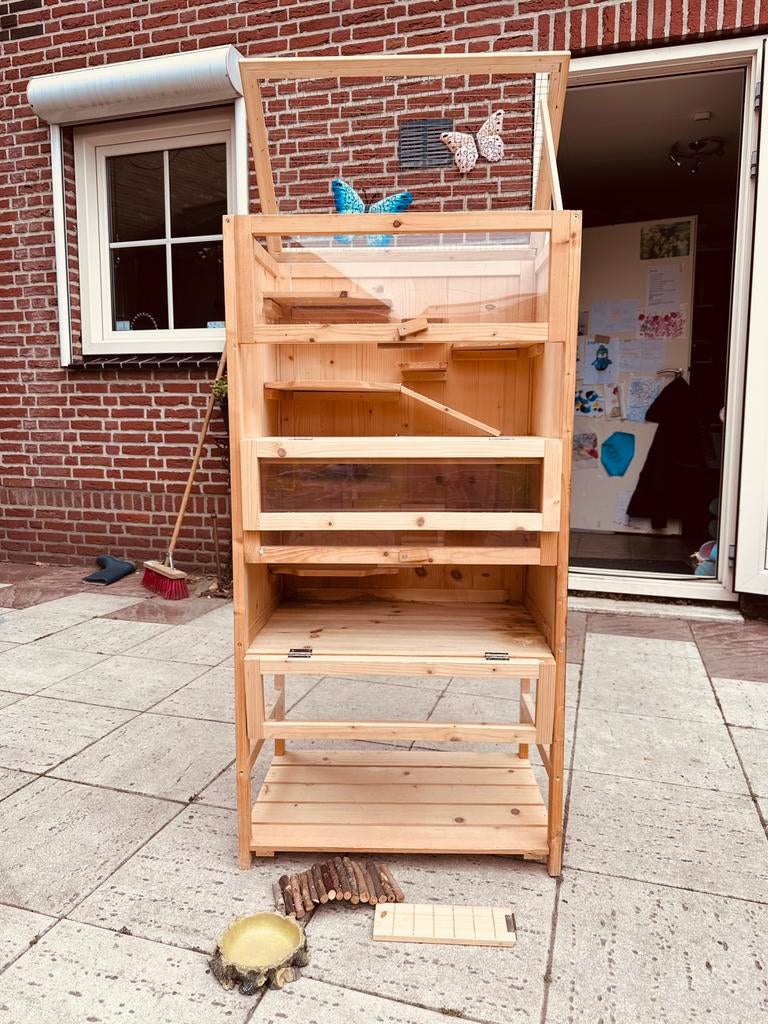 Hamster - muis - ratjes flat / hok / kooi #dubbeleverdieping, Ophalen of Verzenden, Zo goed als nieuw, Hout, Overige typen