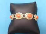 Gouden armband met bloedkoraal                           G21, Gebruikt, ., Ophalen of Verzenden, .
