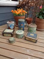 7 Brocante Oude Blikken / Trommels ** Mimosa **, Verzamelen, Blikken, Ophalen of Verzenden, Gebruikt, Overige, Overige merken