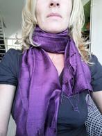 Nieuwe zijden sjaal donkerpaars handgemaakt 168x70 cm, Kleding | Dames, Mutsen, Sjaals en Handschoenen, Nieuw, Ophalen of Verzenden