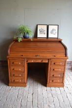 Prachtig antiek eiken Art Deco rolluikbureau, secretaire., Verzenden