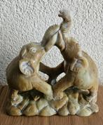 Olifanten speksteen prachtig, boekensteun, gemerkt, vintage!, Antiek en Kunst, Kunst | Beelden en Houtsnijwerken, Ophalen of Verzenden