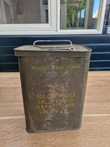 Cal. 30 munitie blik ww2 500 cartridges linked beschikbaar voor biedingen