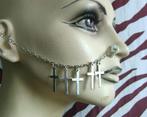 neus ketting kruis gothic punk rock batcave post-punk 80's, Sieraden, Tassen en Uiterlijk, Piercings, Verzenden, Nieuw, Overige materialen