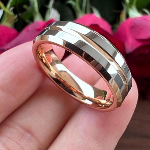 Trouwringen wolfraam - Tycho rosé goud, Sieraden, Tassen en Uiterlijk, Ringen, Nieuw, Dame of Heer, Roze, Overige materialen, Verzenden