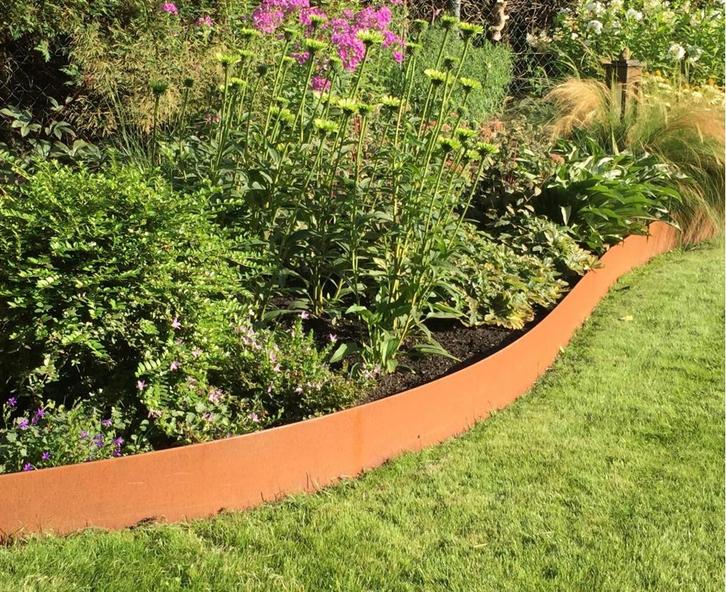 Cortenstaal borderranden met uniek bevestigingssysteem, Tuin en Terras, Bielzen en Borders, Nieuw, Overige typen, Overige materialen