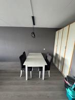 Tafel met 4 stoelen, Huis en Inrichting, Tafels | Eettafels, Ophalen, Gebruikt, 100 tot 150 cm, 50 tot 100 cm