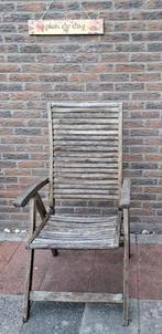 Oxford Teakhouten tuinstoel, Ophalen, Gebruikt, Teakhout, Verstelbaar