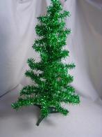 Vintage groene lametta kerstboom op standaard, Diversen, Ophalen of Verzenden, Zo goed als nieuw