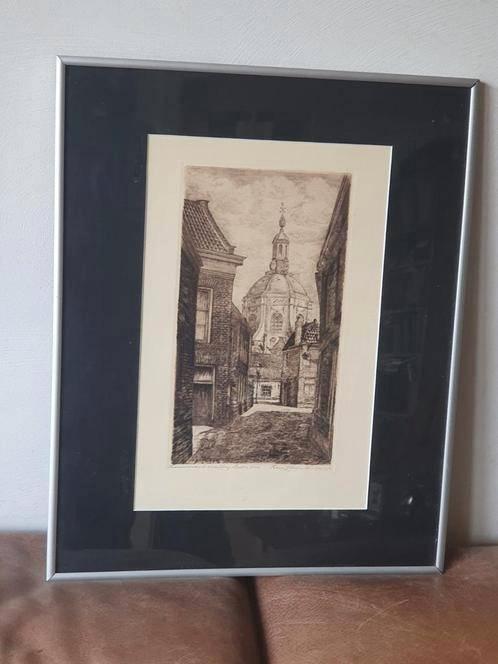 Frans IJserinkhuijsen - Vrouwenkerksteeg Leiden (1892-1959)., Antiek en Kunst, Kunst | Etsen en Gravures, Ophalen