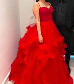Rode Jurk - 1x Gedragen, Kleding | Dames, Gelegenheidskleding, Maat 38/40 (M), Galajurk, Ophalen of Verzenden, Zo goed als nieuw