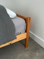 1 persoons bed met matras, Ophalen, 90 cm, Eenpersoons, Bruin