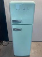 Prachtige pastel groen smeg koelvriescombinatie, 200 liter of meer, Met aparte vriezer, Zo goed als nieuw, 45 tot 60 cm