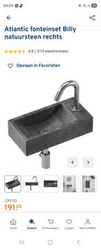 Fonteinset kraan rechts Billy., Ophalen of Verzenden, Nieuw, Rvs, Wastafel