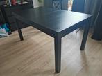 Zwarte eettafel, uitbreidbaar, Huis en Inrichting, Tafels | Eettafels, Ophalen, Gebruikt, 200 cm of meer, 50 tot 100 cm