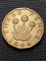 Oude Three pence munt uit 1944 UK, Ophalen of Verzenden, Overige landen, Losse munt