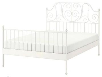Ikea spijlenbed, Leirvik, wit