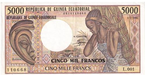 Equatoriaal-Guinea 5000 Francos 1986 (UNC), Postzegels en Munten, Bankbiljetten | Afrika, Los biljet, Guinee, Verzenden
