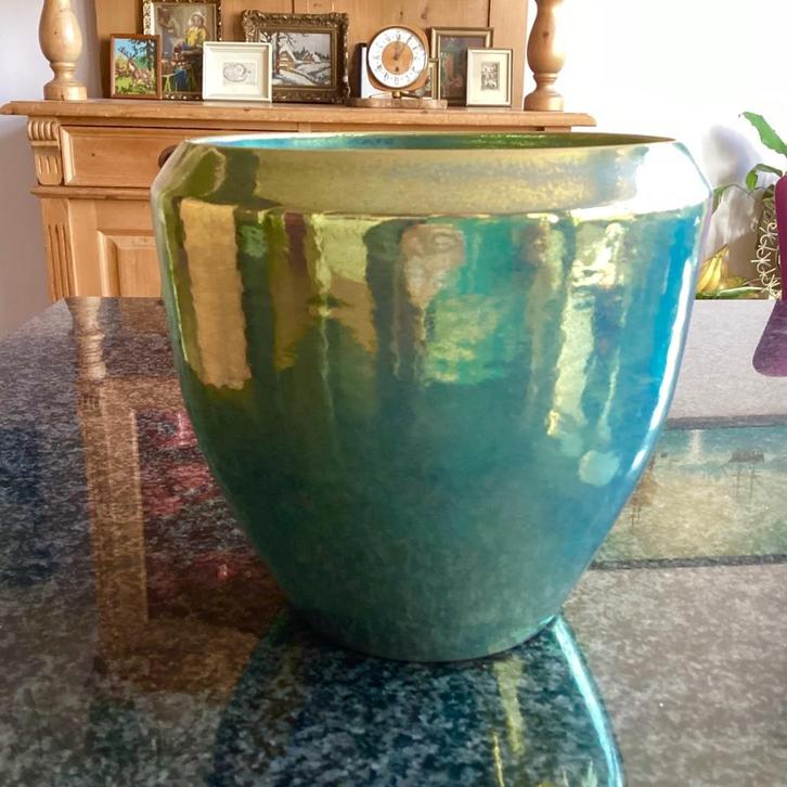 Plantpot, bloempot, goud, Mobach, 7212, handgemaakt, Huis en Inrichting, Kamerplanten, Minder dan 100 cm, Halfschaduw, Ophalen