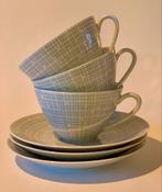 Mooi Arzberg 43 3x kop en schotel grijs geruit antiek 1943, Ophalen of Verzenden