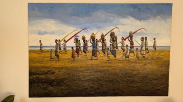 Groot schilderij olieverf beschikbaar voor biedingen