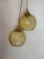 Vintage hanglamp geel glas bol vormig, Ophalen of Verzenden