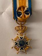 Orde van Oranje Nassau medaille miniatuur in originele doos, Ophalen, Goud, Nederland