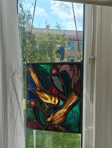 Glas-in-lood raamdecoratie - Vogels beschikbaar voor biedingen
