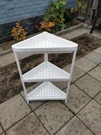 Vesken open hoekkast wit zgan, Huis en Inrichting, (Half)hoge kast, Minder dan 50 cm, Ophalen of Verzenden, Zo goed als nieuw