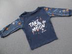 T-shirt lange mouw, donkerblauw met print, maat 86-92, Kinderen en Baby's, Babykleding | Maat 86, Ophalen of Verzenden, Zo goed als nieuw