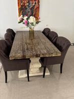 Set van landelijke eettafel en salontafel, Huis en Inrichting, Tafels | Eettafels, Ophalen, 200 cm of meer, 50 tot 100 cm, Zo goed als nieuw