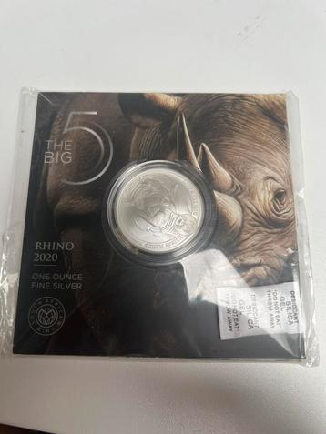 Zilveren munt - The Big 5 Neushoorn 2020 | 1 ounce beschikbaar voor biedingen