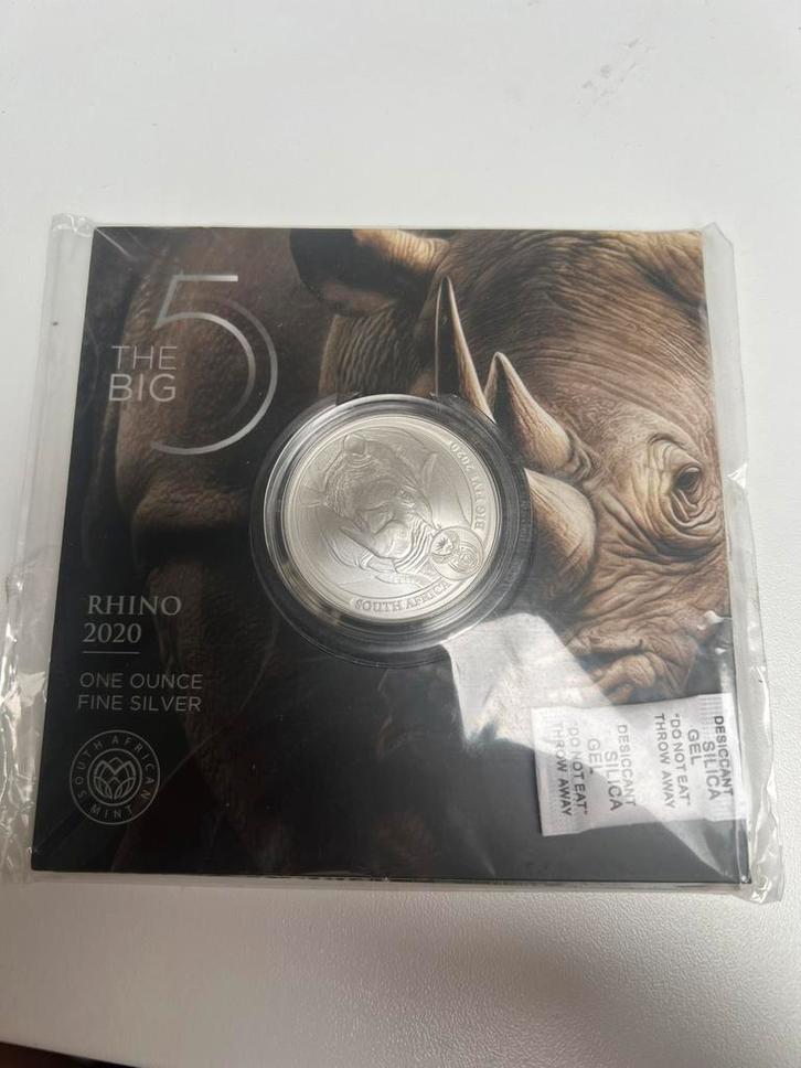 Zilveren munt - The Big 5 Neushoorn 2020 | 1 ounce, Postzegels en Munten, Munten | Nederland, Koningin Beatrix, Zilver, Ophalen of Verzenden